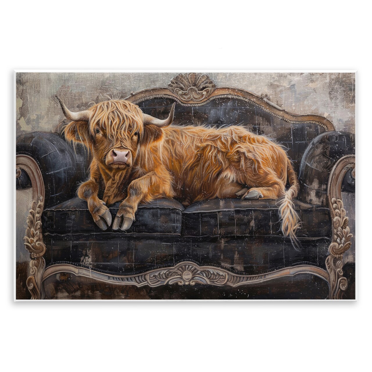Stupell Industries Cozy Couch Highland Cow Wall Plaque, design by Tina LeCour